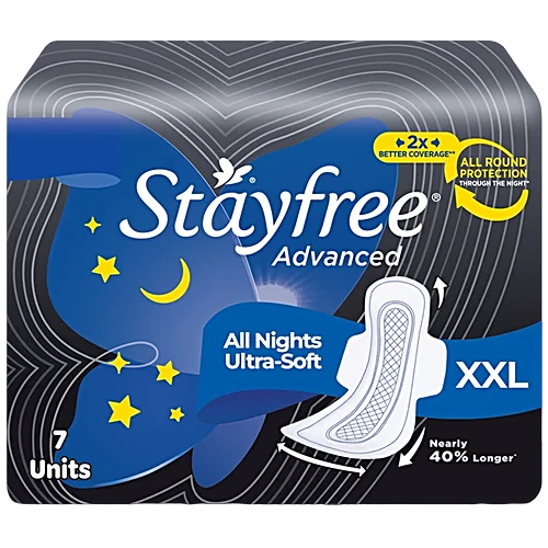 Stayfree Sanitary Pads Advanced All Night Ultra Soft XXL