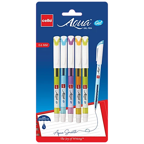 Cello Pen Aqua Blue Gel 