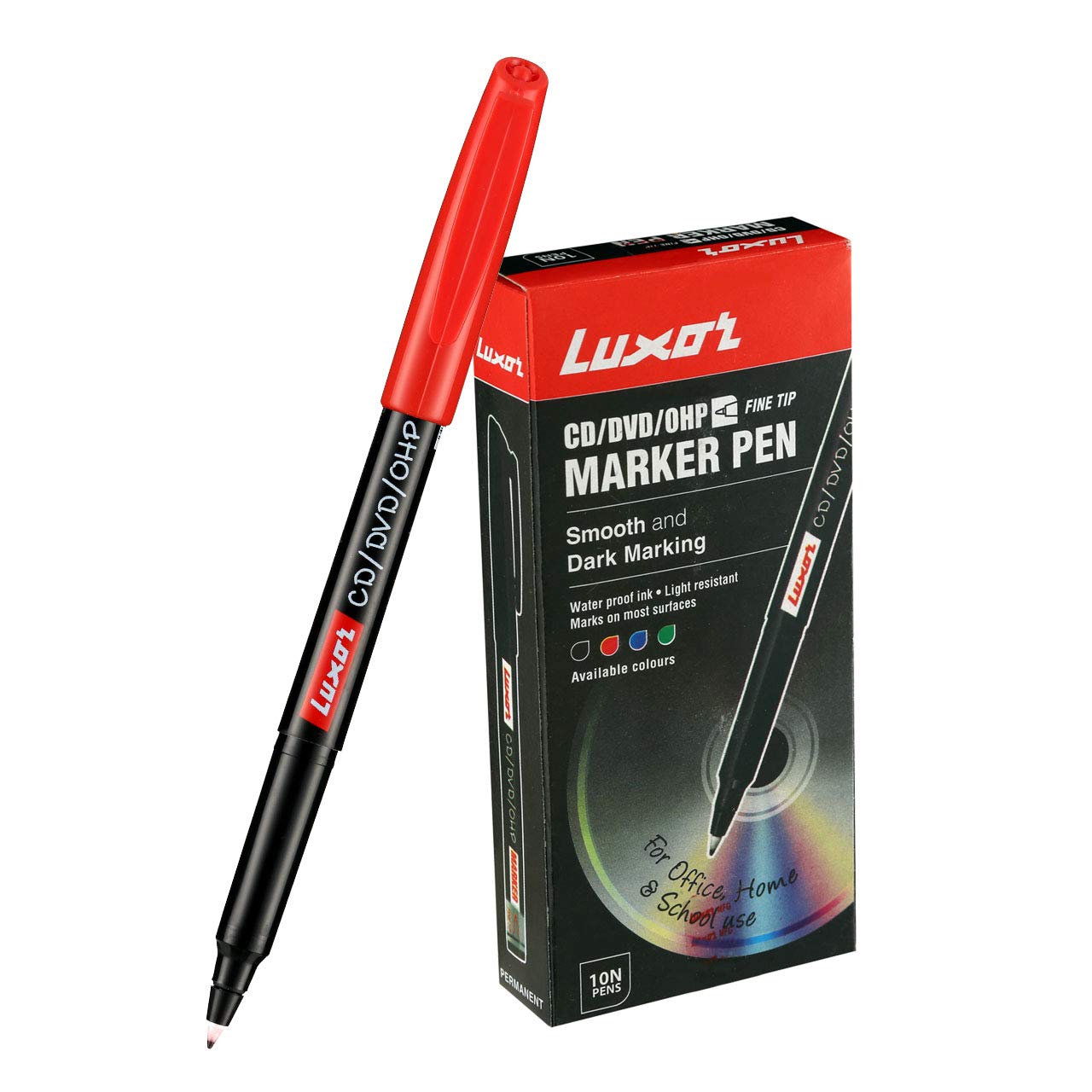 Luxor Marker Permanent Red Cd/Dvd/Ohp