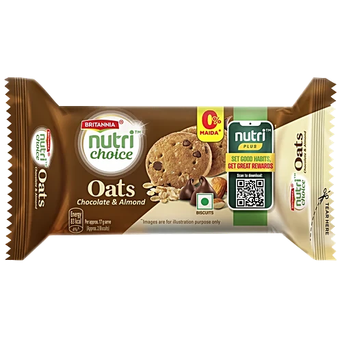 Britannia Biscuits Nutri Choice Oats Chocolate And Almond 