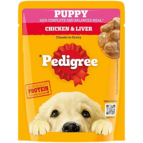 Pedigree Dog Food Puppy Chicken & Liver With Chunks In Gravy