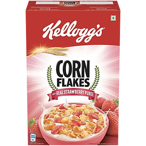 Kelloggs Corn Flakes With Real Strawberry Puree
