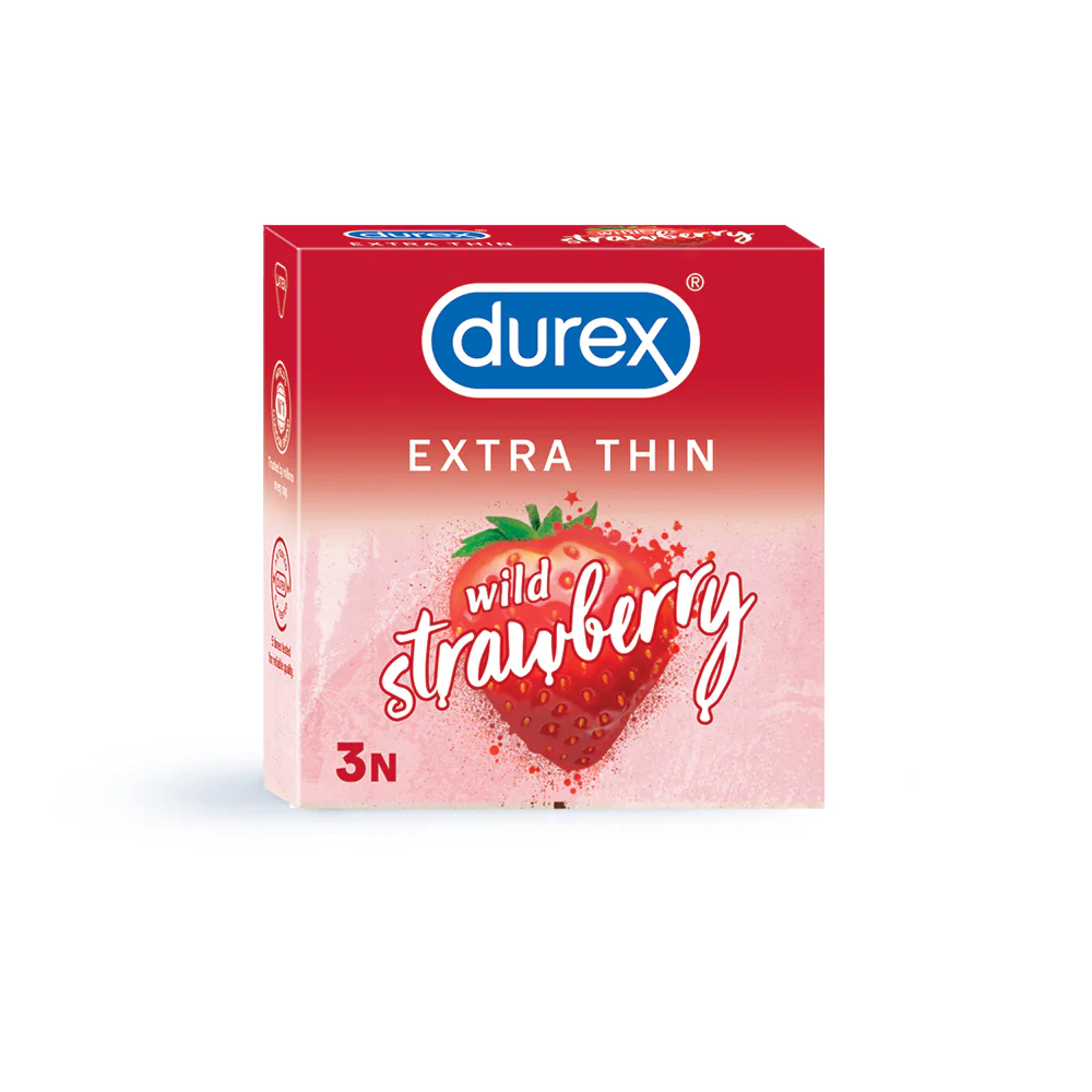 Durex Condoms Extra Thin Wild Strawberry 