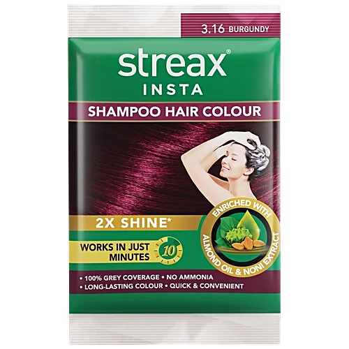 Streax Insta Shampoo Hair Colour 3.16 Burgundy