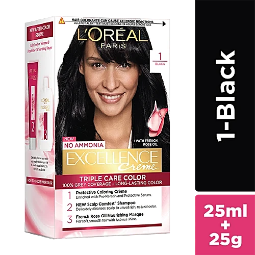 Loreal Paris Hair Colour Excellence Creme Black 1