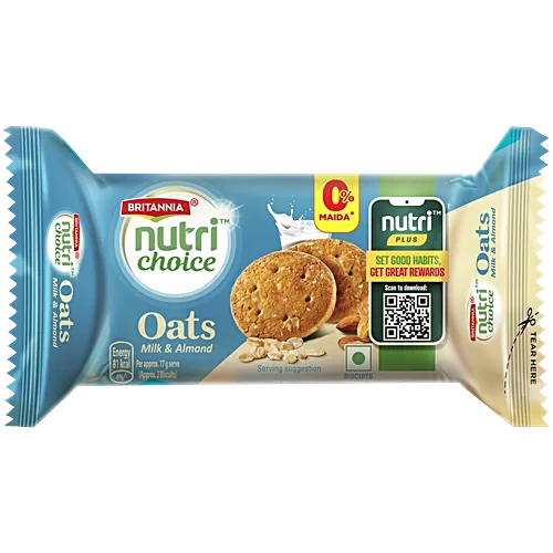 Britannia Biscuits Nutri Choice Oats Almond And Milk 