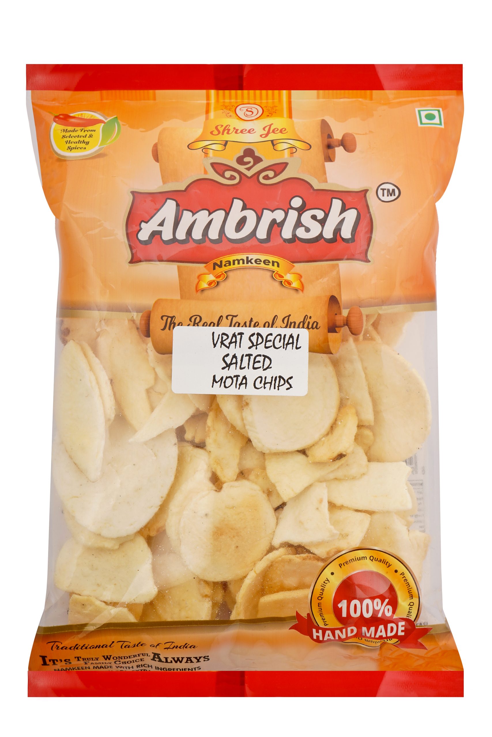 Ambrish Vrat Special  Mota Chips Lal Mirch