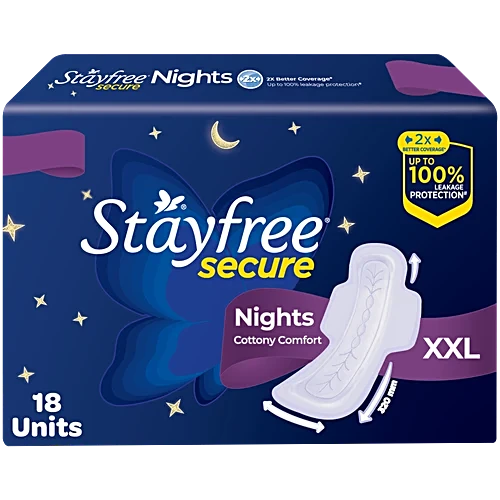 Stayfree Secure Nights Cottony Soft Comfort 