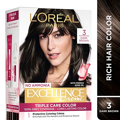 Loreal Paris Hair Colour Excellence Creme Dark Brown 3 