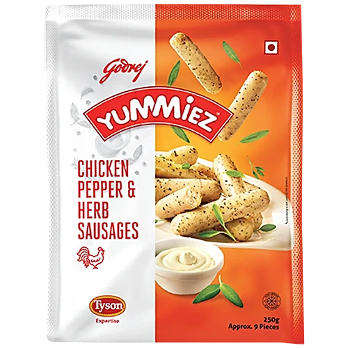 Godrej Yummiez Frozen Non Veg Snacks Chicken Pepper Herb Sausages