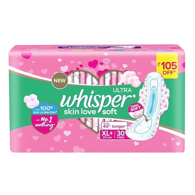 Whisper Sanitary Pads Ultra Skin Love Soft XL