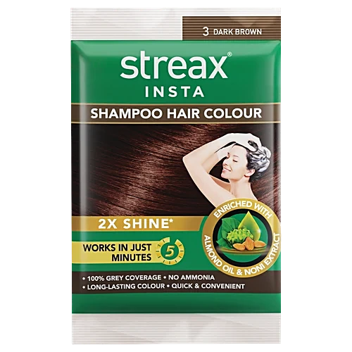 Streax Insta Hair Colour Shampoo Dark Brown 3	