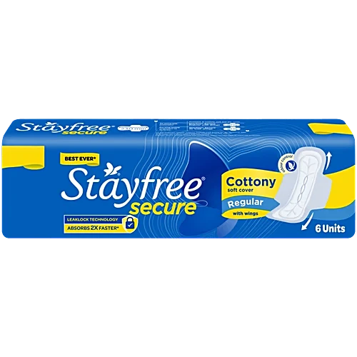 Stayfree Sanitary Pads Secure Soft Cover Regular