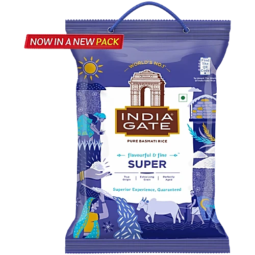 India Gate Rice Basmati Super 5 Kg + 1 Kg Free