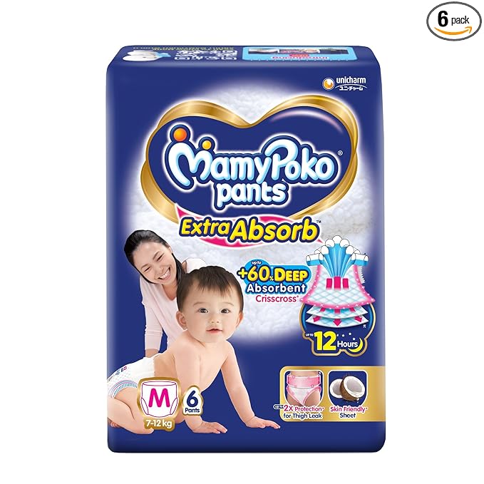 MamyPoko Baby Diapers Pants Extra Absorb Medium