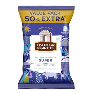 India Gate Rice Basmati Super 1 Kg + 200 Gm Free