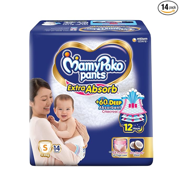 MamyPoko Baby Diapers Pants Extra Absorb Small