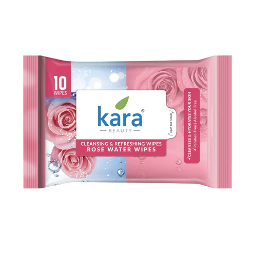 Kara Cleansing Wipes Rose Water 10 Pcs