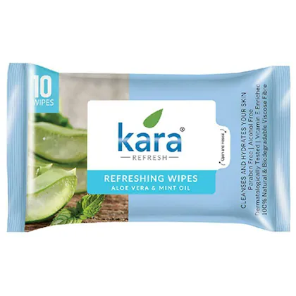 Kara Wipes Aloe Vera & Mint Oil 10 Pcs
