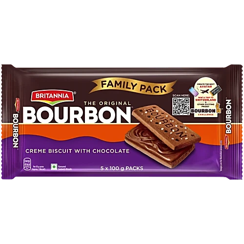 Britannia Bourbon Creme Biscuit Pack Of 5
