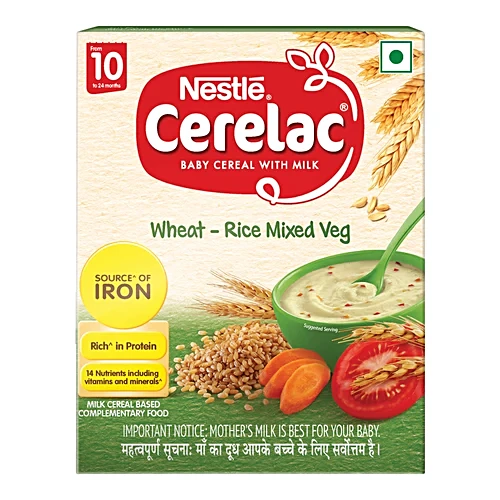 Nestle Baby Food Cerelac Wheat Rice Mixed Veg 10 To 24 Months