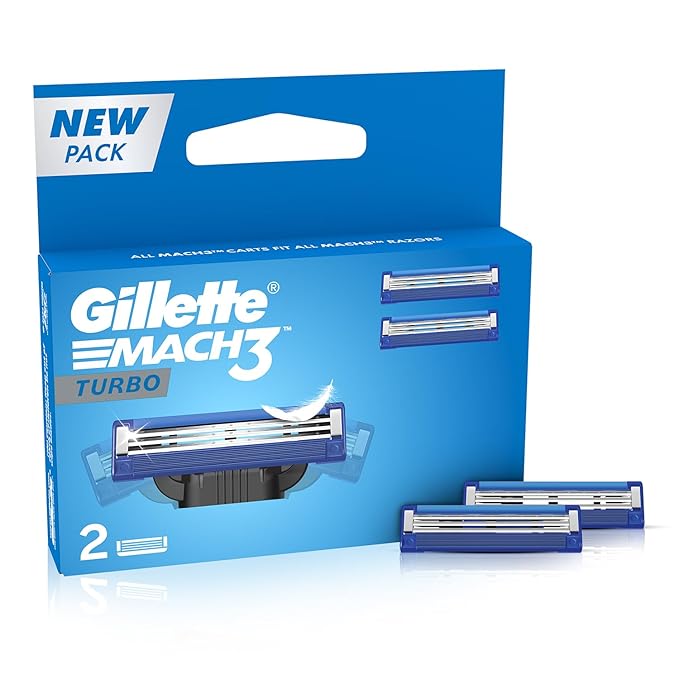 Gillette Shaving Blades Mach3 Turbo 2s Cartridges