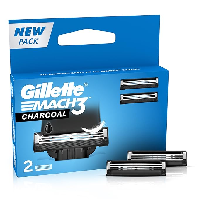Gillette Shaving Blades Mach3 Charcoal 2s Cartridges
