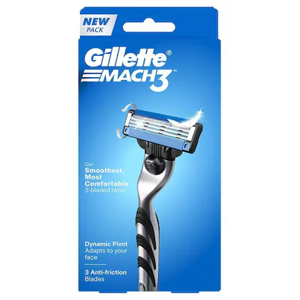 Gillette Shaving Razor Mach3 With 3 Anti Friction Blades