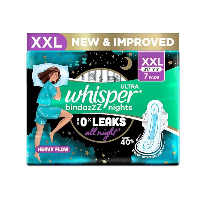 Whisper Sanitary Pads Bindazzz Night XXL
