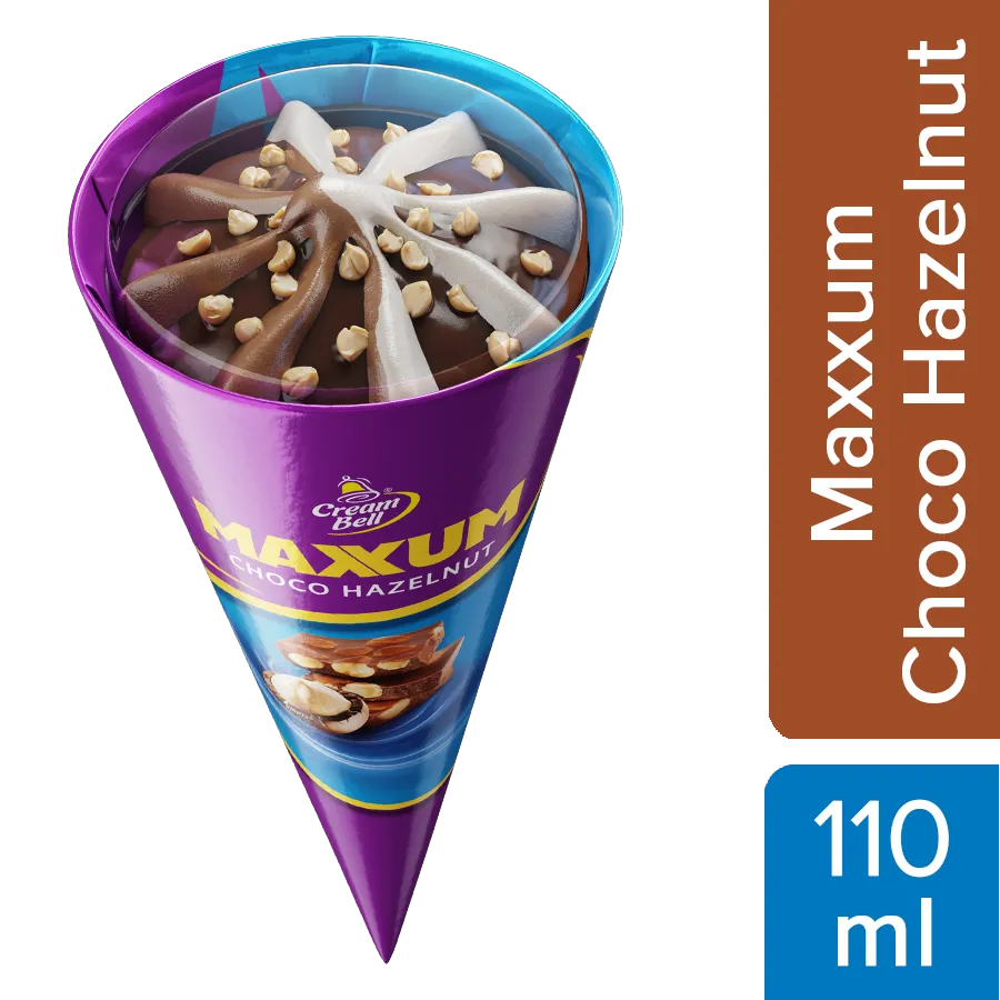 Cream Bell Ice Cream Maxxum Chocolate Hazelnut Cone