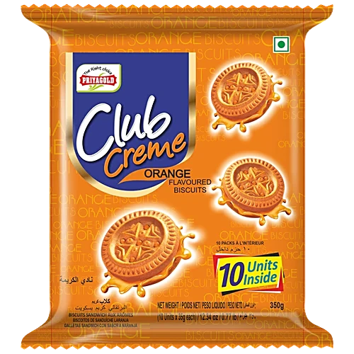Priyagold Biscuits Club Creme Orange Flavoured