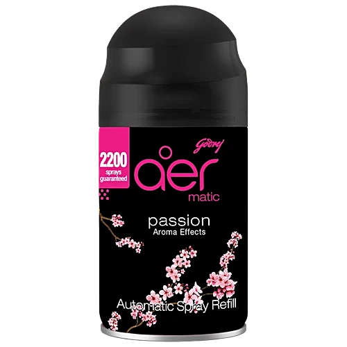 Godrej Air Freshener Automatic Spray Refill Passion Aroma Effects