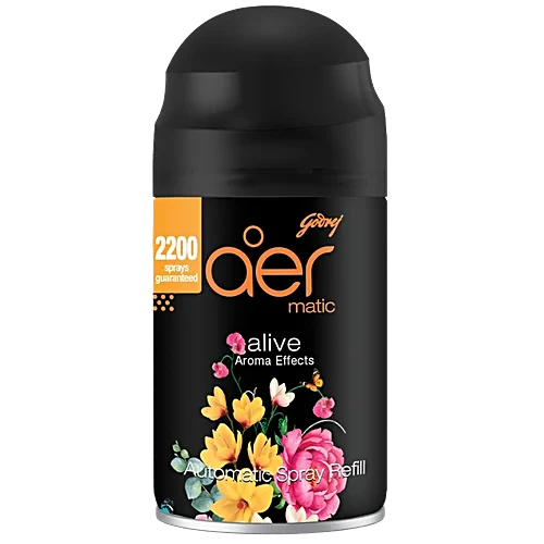 Godrej Air Freshener Automatic Spray Refill Alive Aroma Effects