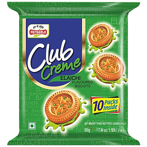Priyagold Biscuits Club Creme Elaichi Flavoured