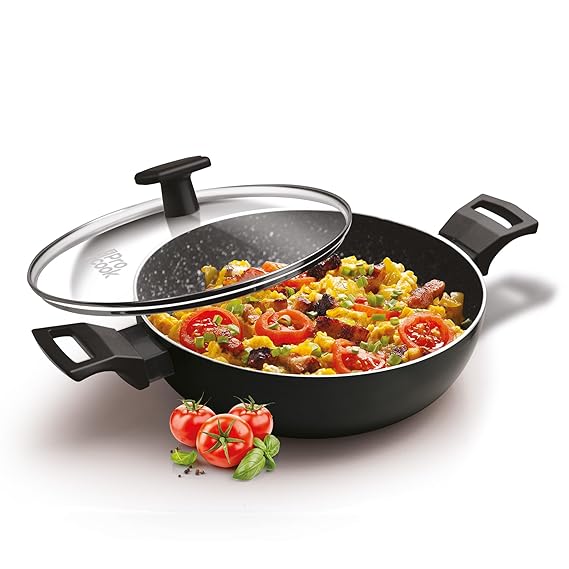 Milton Granito Induction Kadhai With Glass Lid 24 Cm