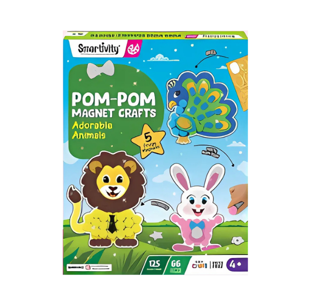 Ratnas Indoor Game Pom Pom Magnet Craft Adorable Animals