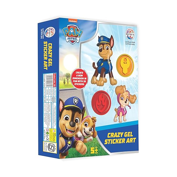 Ratnas Indoor Game Paw patrol Crazy Gel Sticker Art