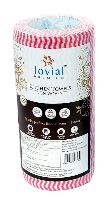 Jovial Kitchen Towels 1 Ply 80 Sheets