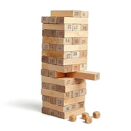 Ratnas Indoor Game Wooden Tower Tumble With Number