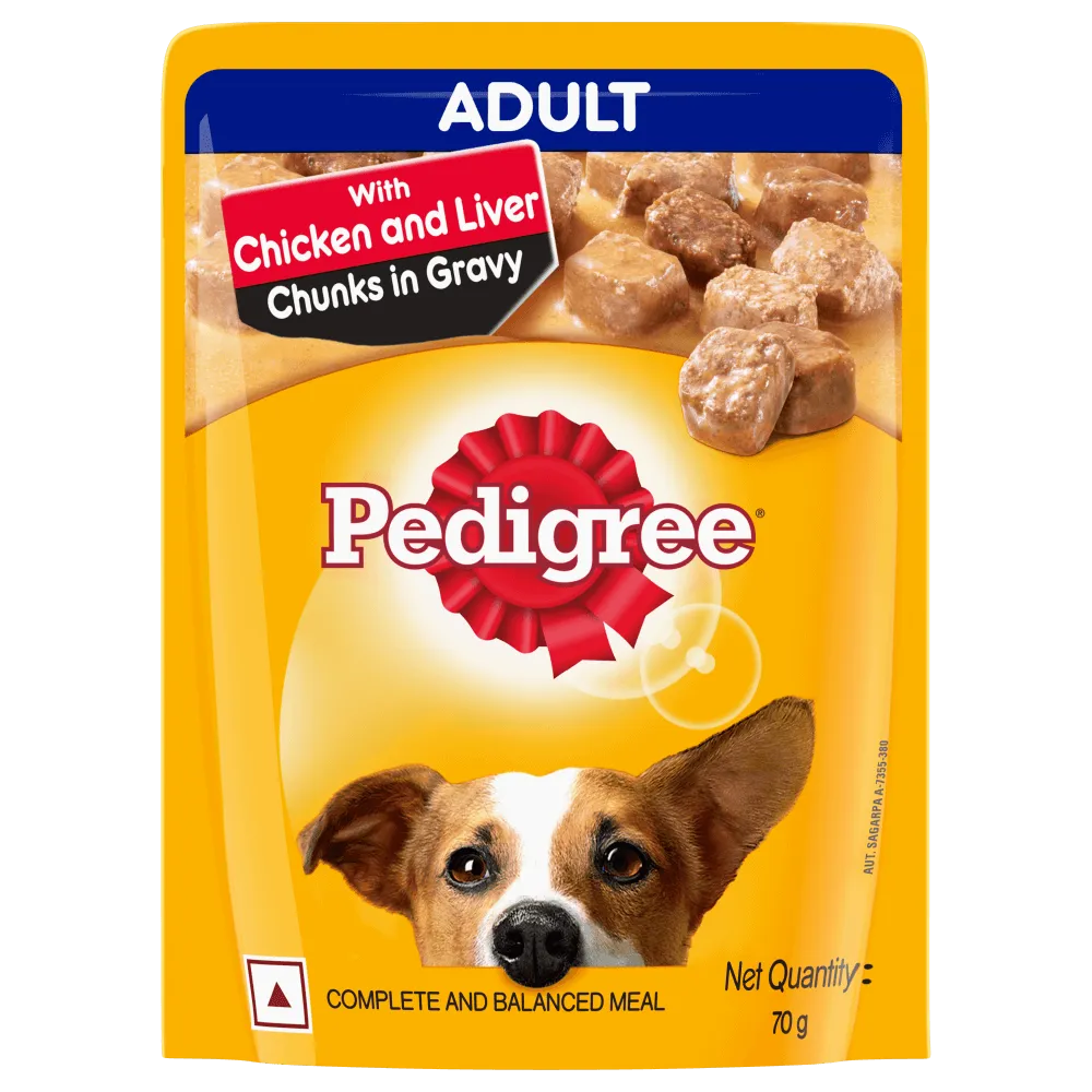 Pedigree Dog Food Adult Chicken & Liver With Chunks In Gravy 