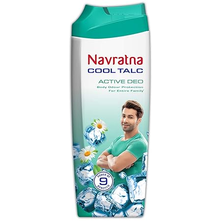 Navratna Talcum Powder Active Deo Cool 