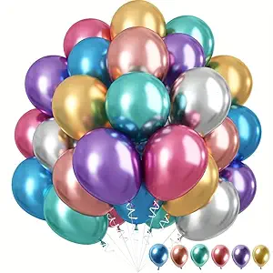 Metalic Mix Colour Birthday Balloon 50 Pcs